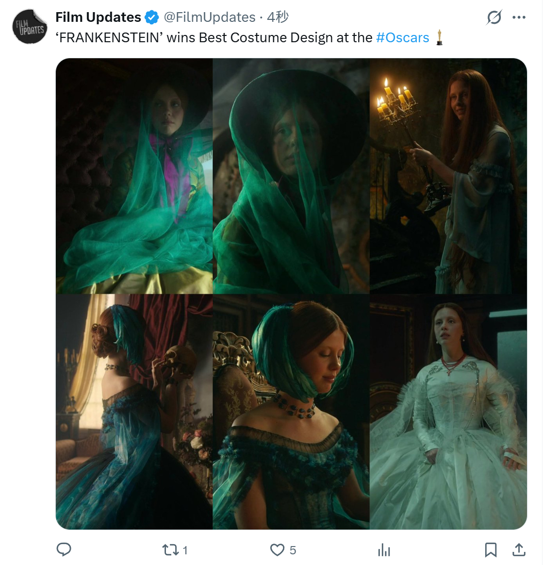 TNABO 奥斯卡最佳服装设计：《弗兰肯斯坦》奥斯卡