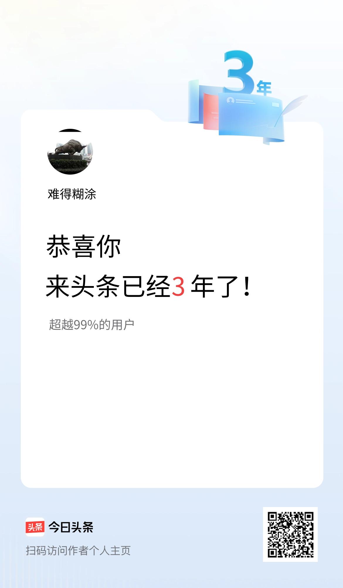 来头条已经3年了！