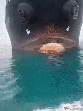 在霍尔木兹海峡的散货船（IMO：9070711）部分船体开始沉没。