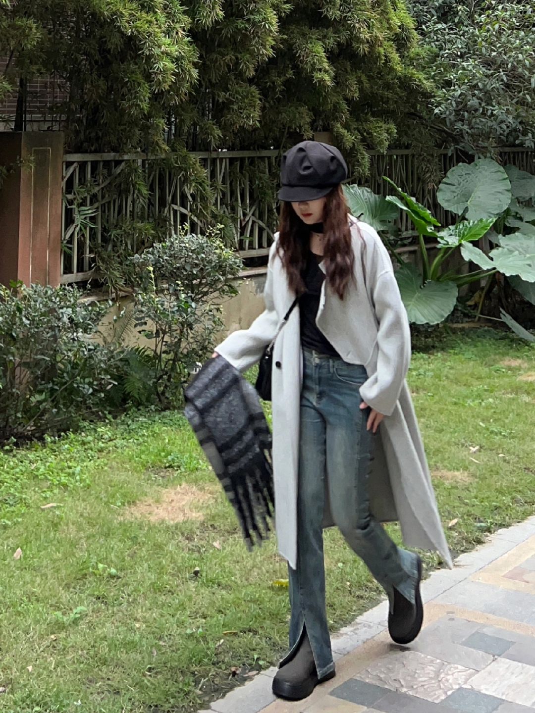 🍂好爱韩剧女主感大衣！灰色大衣自带慵懒感~