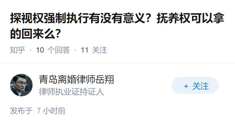 探视权强制执行有没有意义？抚养权可以拿的回来么？