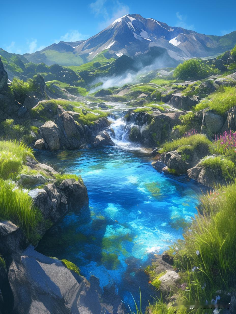 #火山口能打出温泉吗# 火山口能否打出温泉？答案是肯定的！在火山活动活跃的地区，