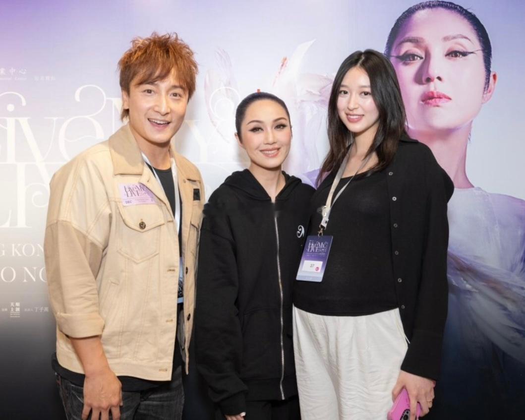 方力申带老婆叶萱看杨千嬅演唱会 