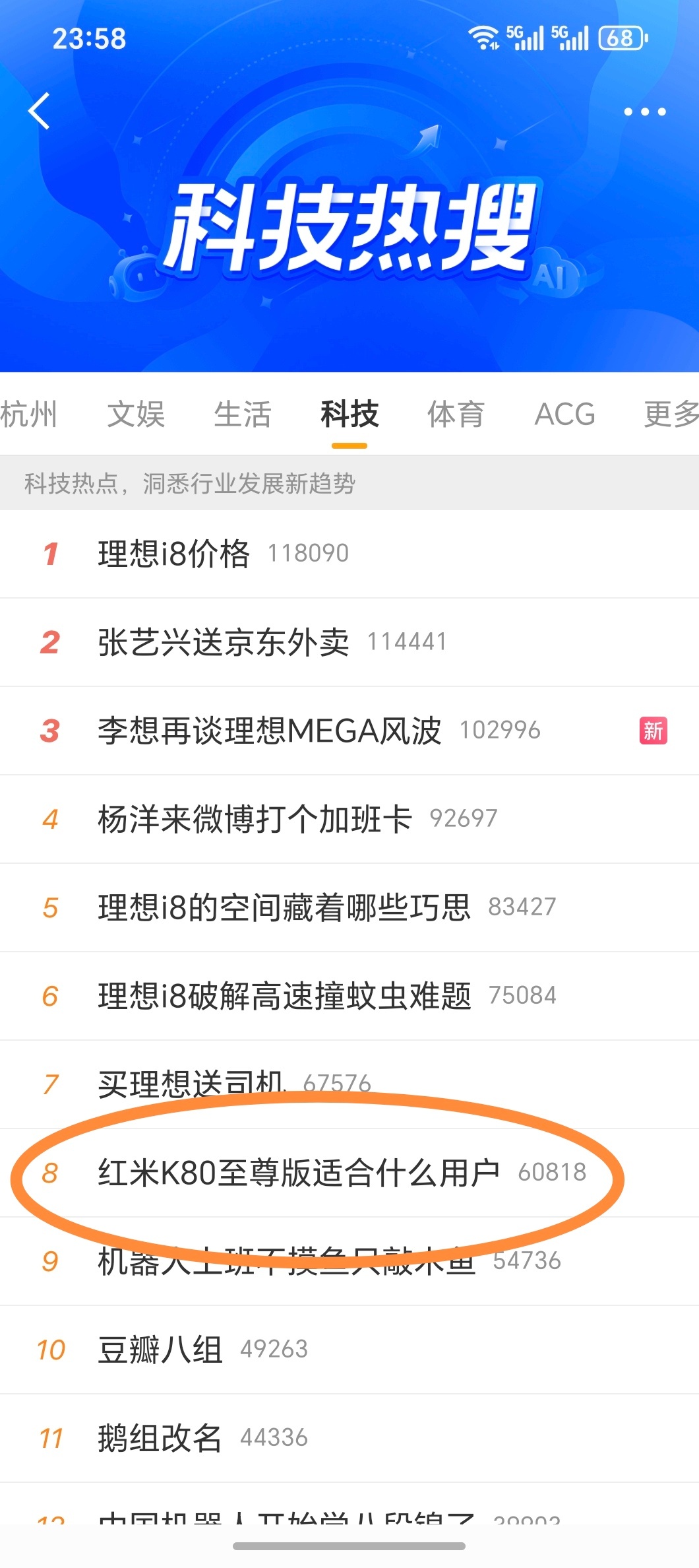很抱歉 占用了一下热搜资源[doge]昨天的视频冲到了科技榜Top8第一次上热搜