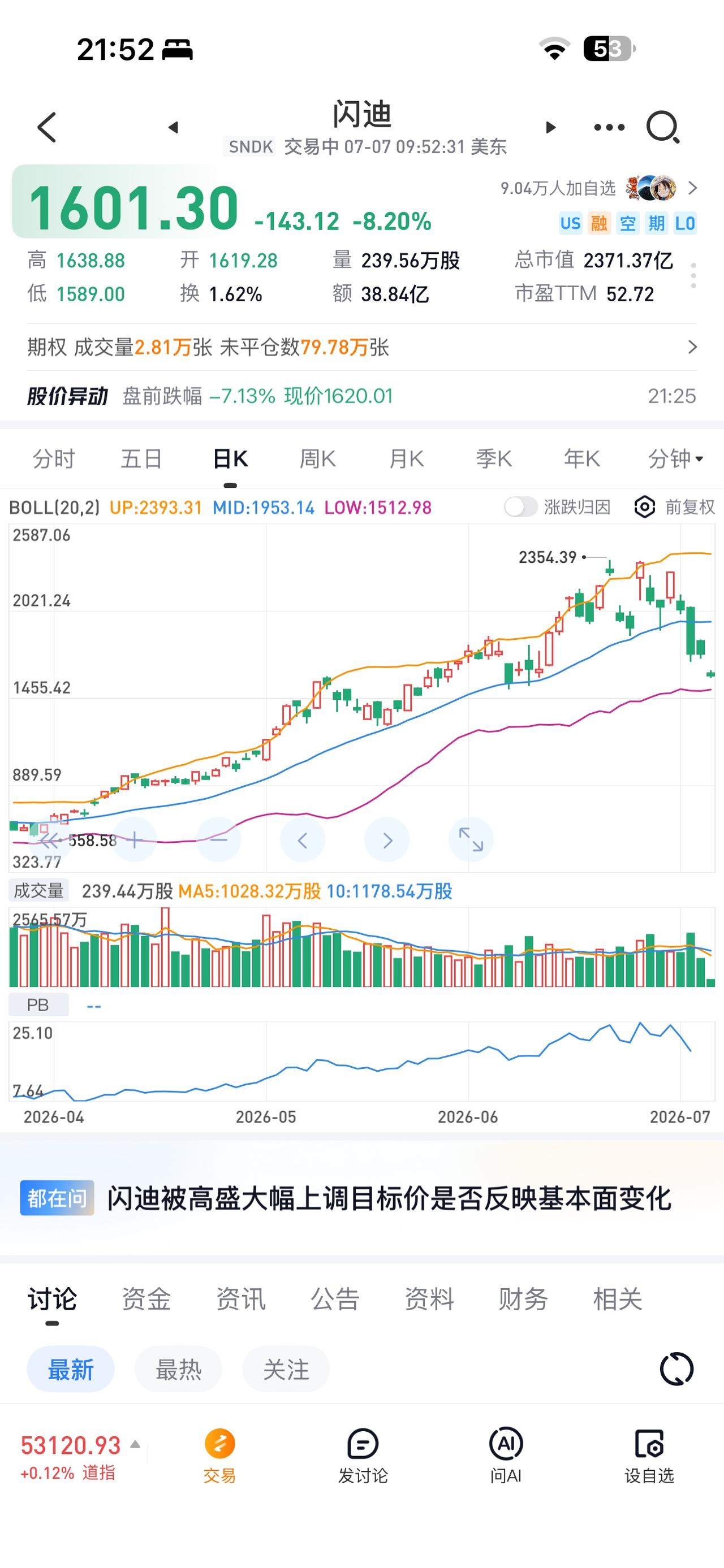 现在存储股指pe在5倍左右  海力士也是一样
内存条600涨到4000  太恐怖