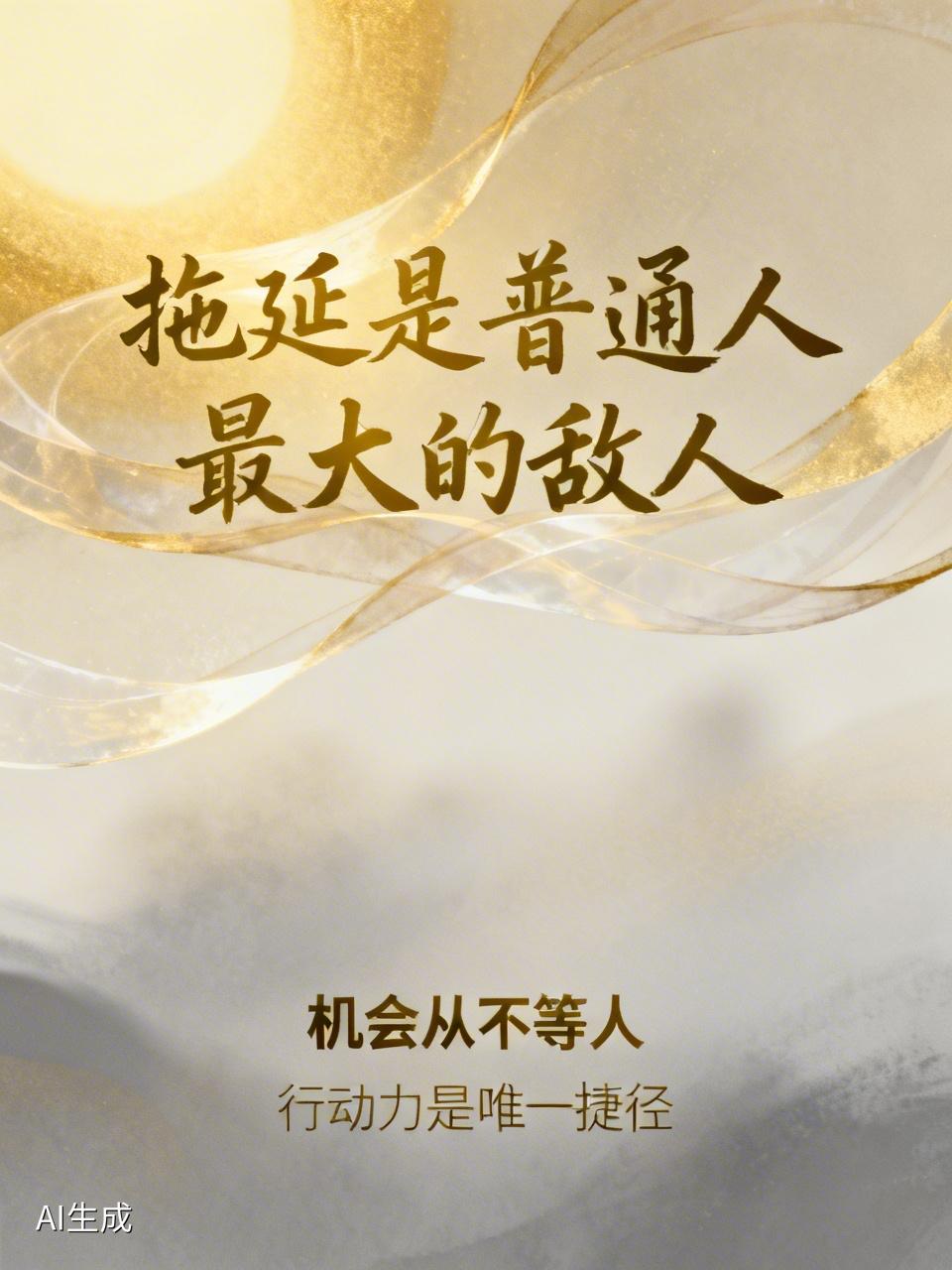 拖延，是普通人最大的敌人。

但机会，从来不会等一个“准备好”的人。

行动力，