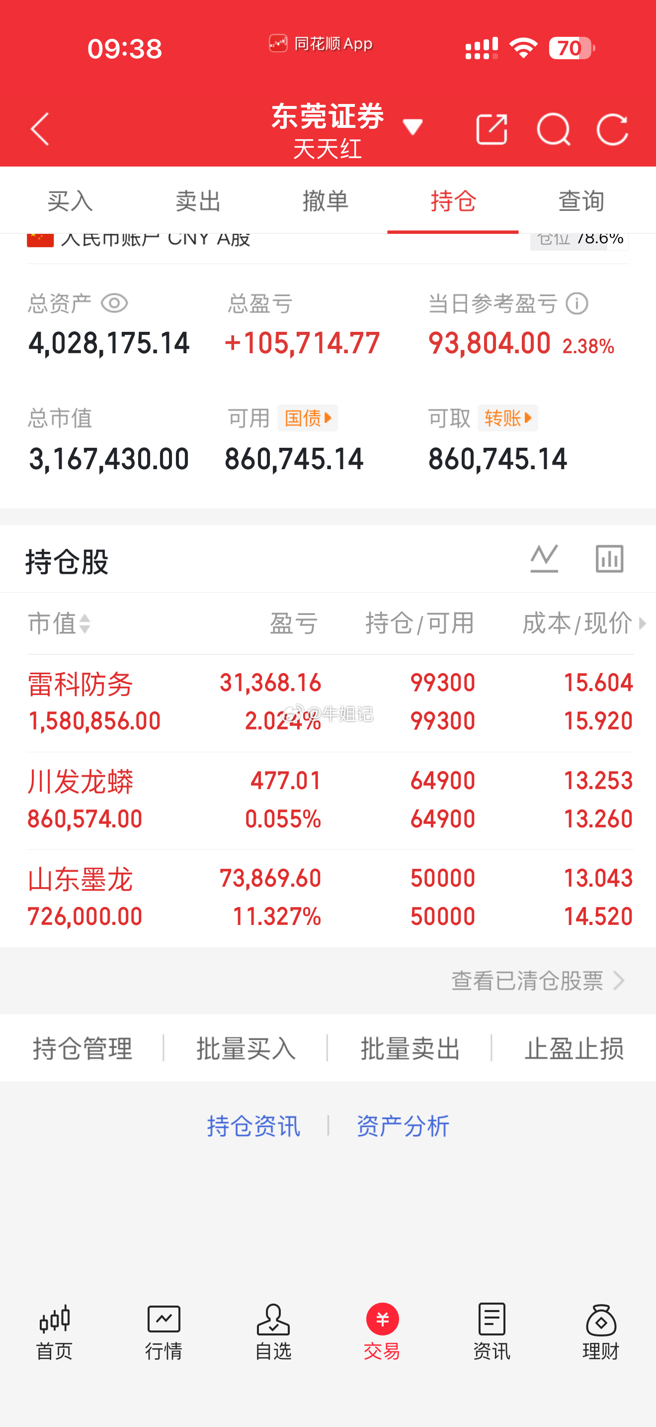 最新持仓状态，收到的家人们点赞回复168