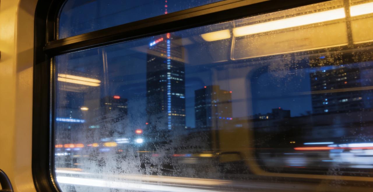 地铁玻璃上的倒影问你：现在累吗？

早上照镜子时，突然愣住——那张脸明明洗得干干