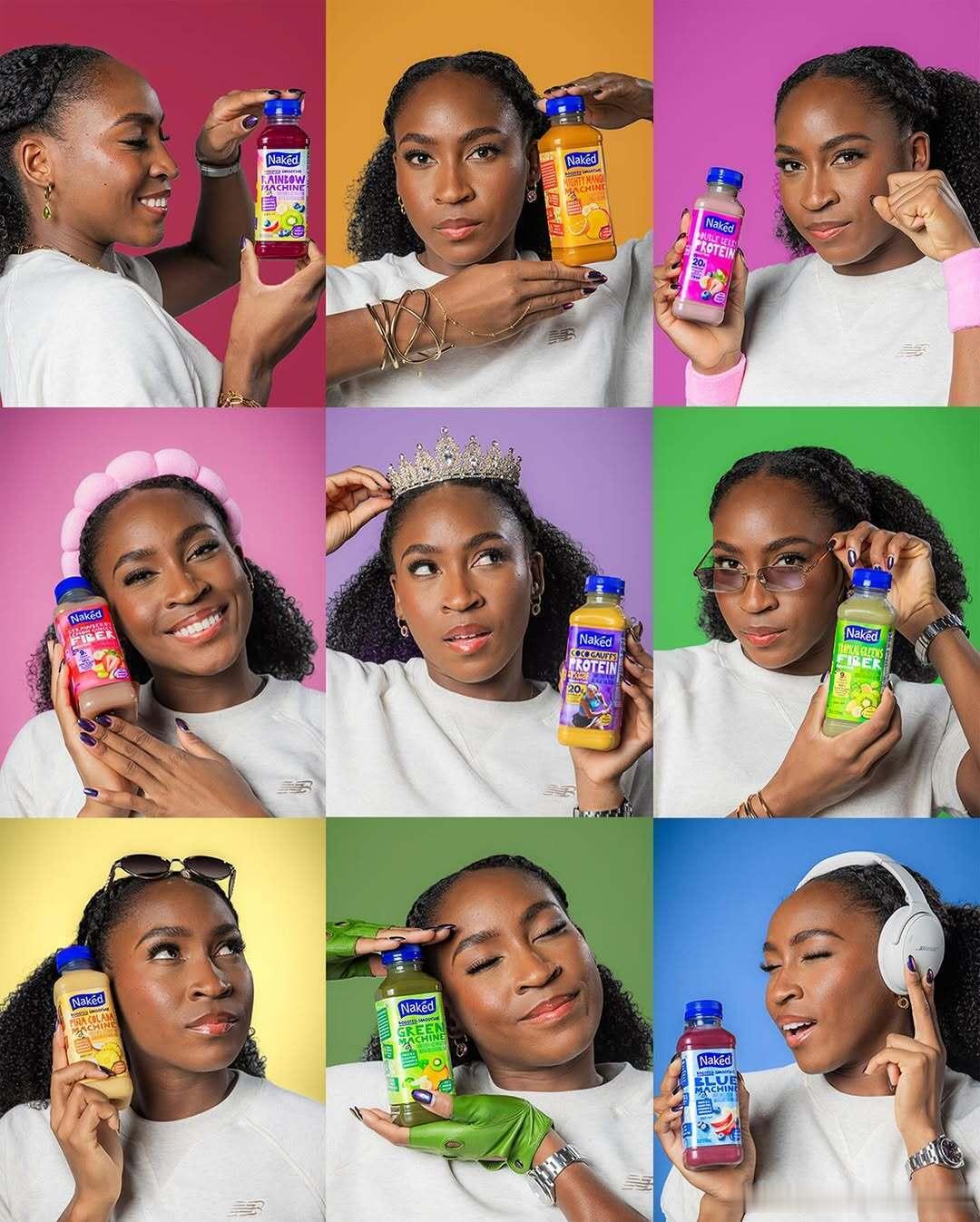 高芙九宫格coco代言果汁的九宫格，表情丰富哦网球talking大会wta