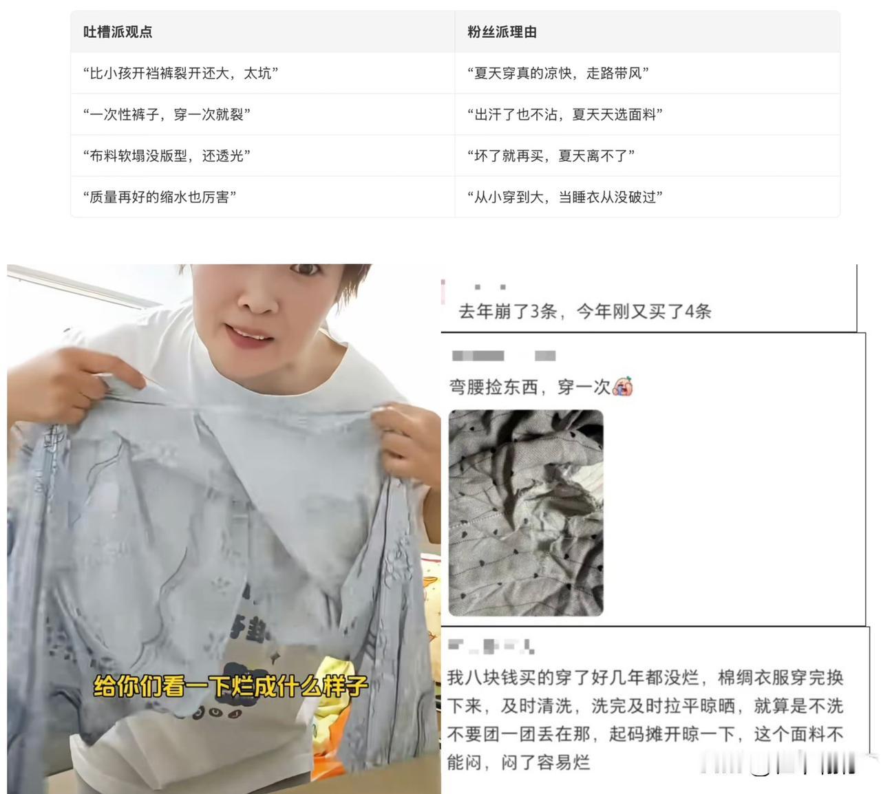 今夏社死顶流，当属爆火全网的网红绵绸裤！
刷到一位上班族博主分享的翻车经历：跟风