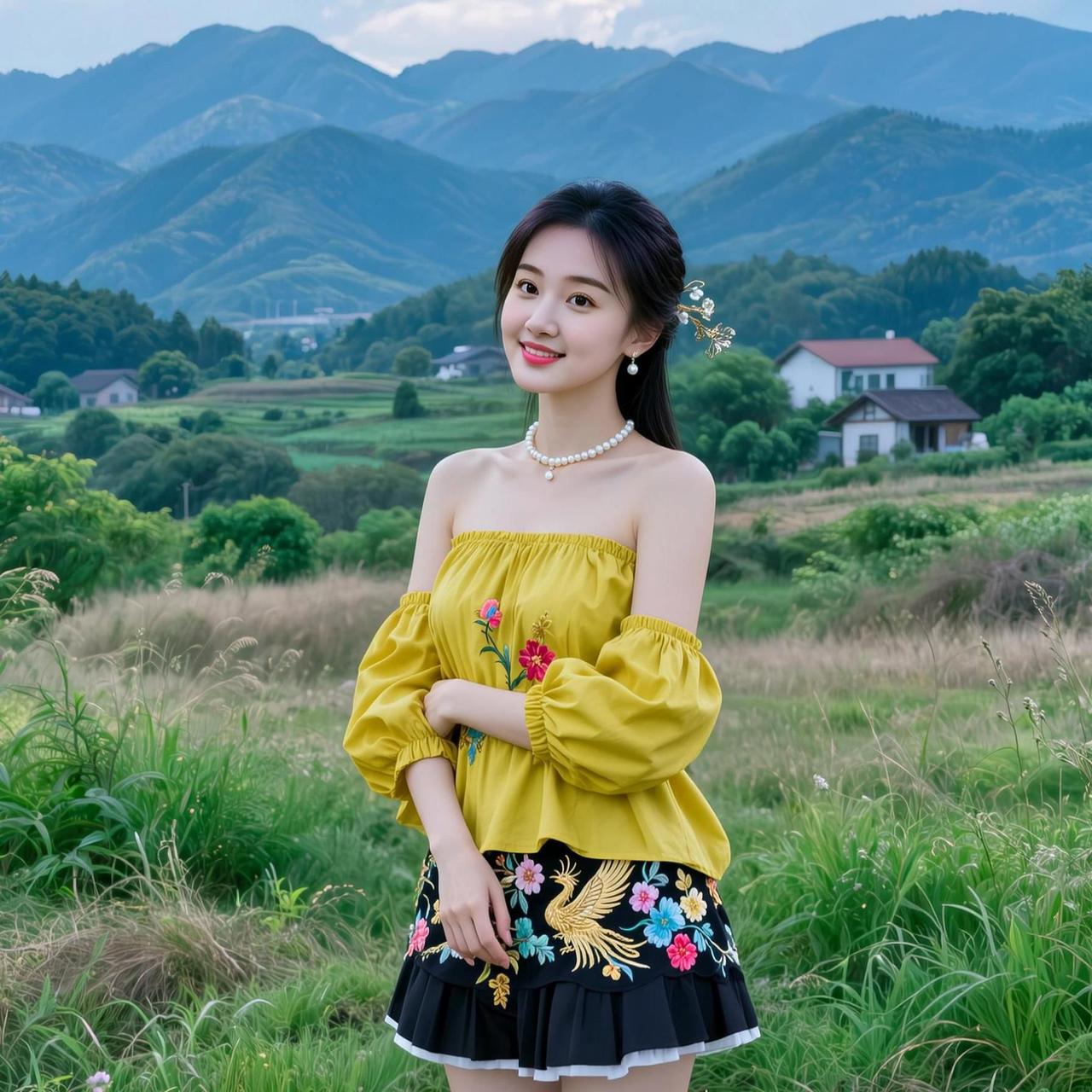 田园风写真 抖音ai创作 高颜值
