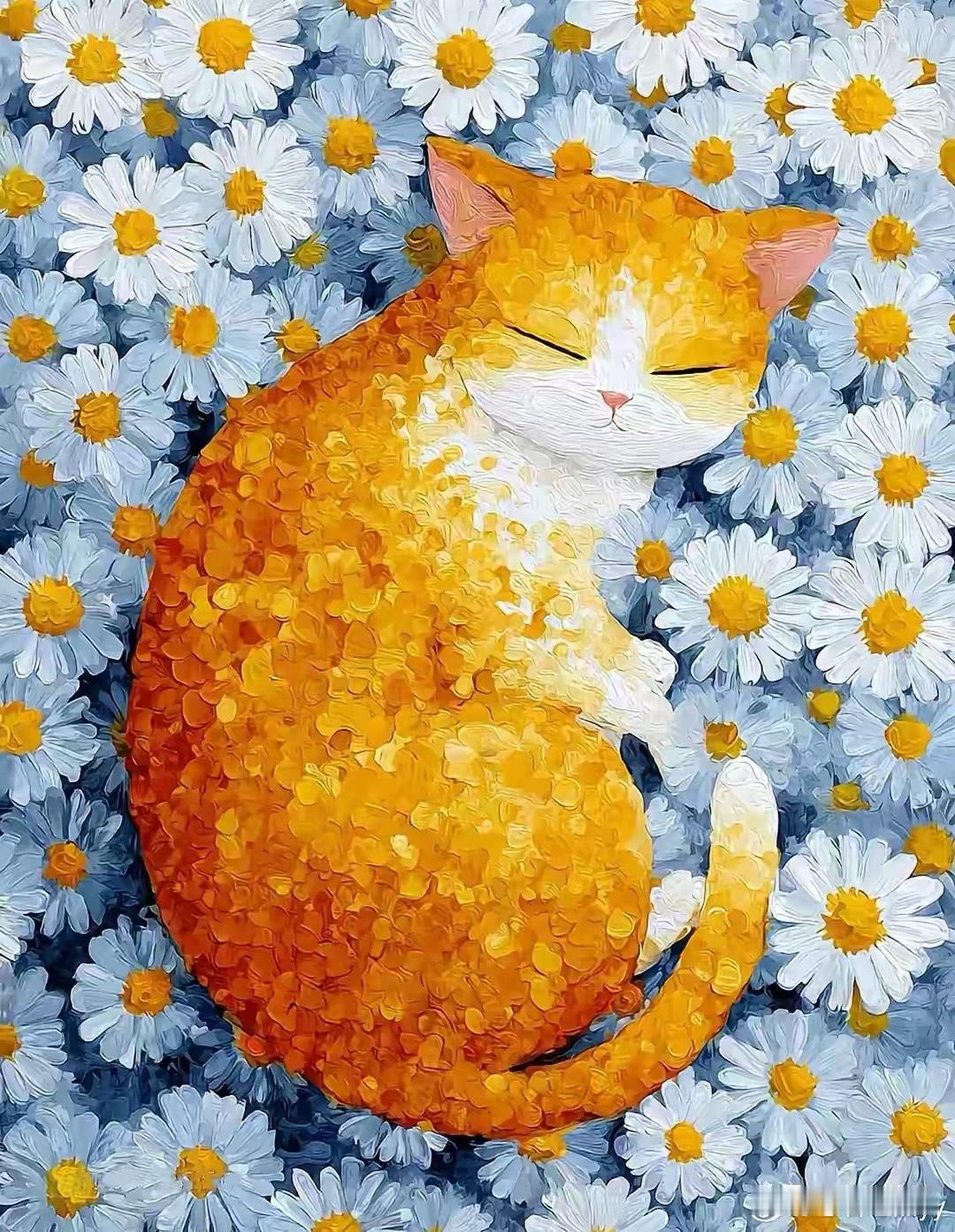 “一偶繁花，一只闲猫…”繁花作序，猫咪静默，一静一花，皆是治愈。花静静开，猫静静