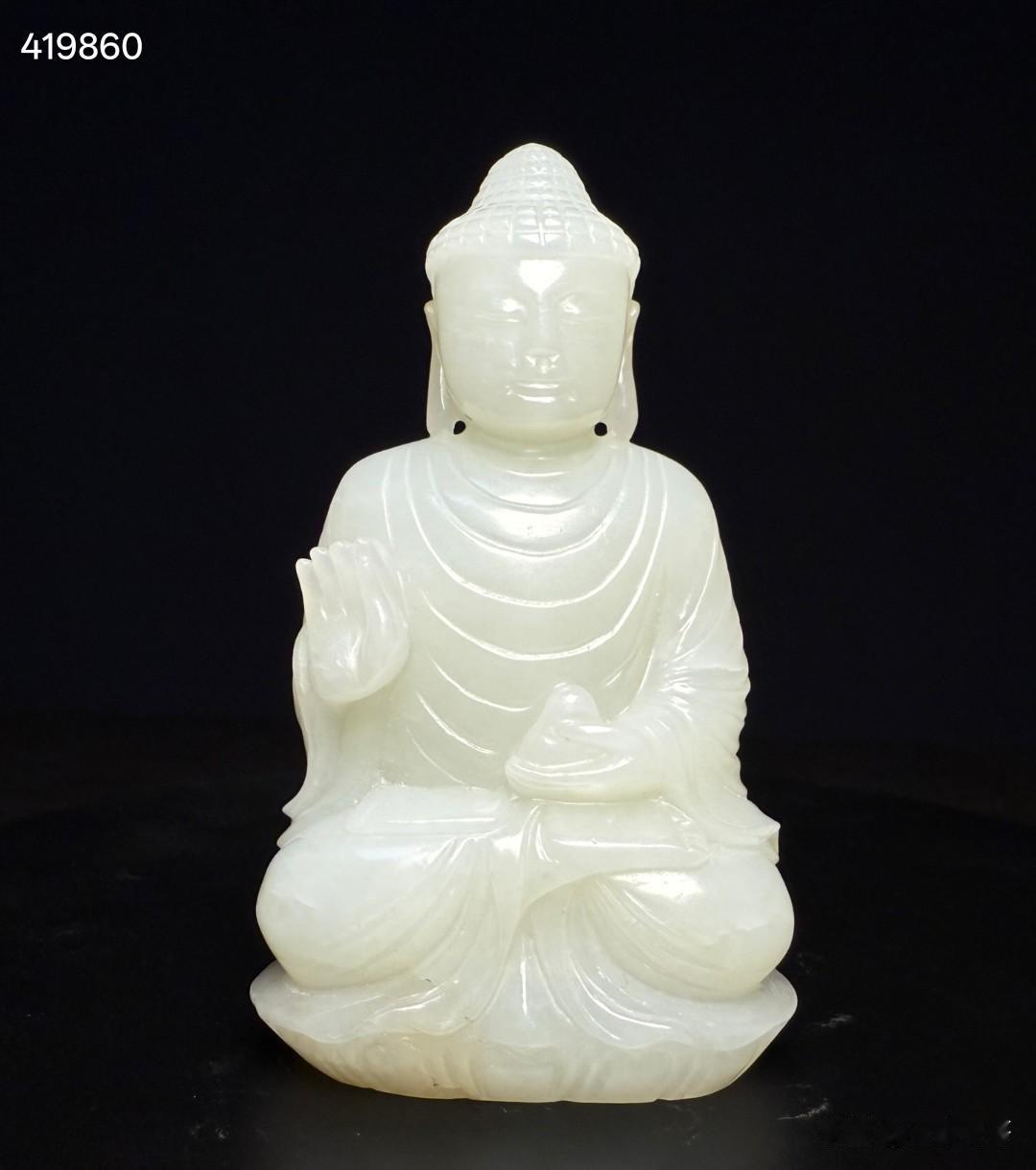 明清白玉佛