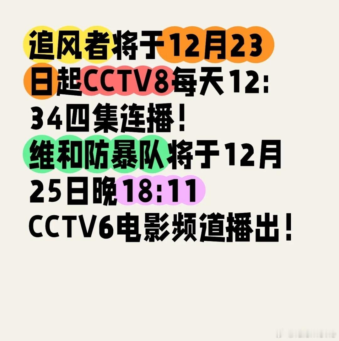 央八将于12月23日起四集连播《追风者》，这是第四轮重播。分别为2024.3.2