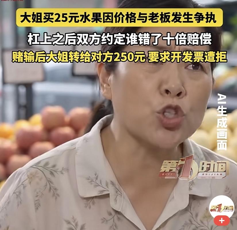 浙江平湖，一女子花25元买香蕉，觉得老板算错了价，老板拍胸脯说一分没错。两人谁也