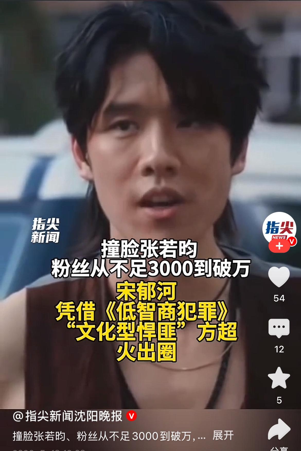 宋郁河这次火出圈，
我觉得最大的原因不是他长得像张若昀，
而是他这么多年的配角演