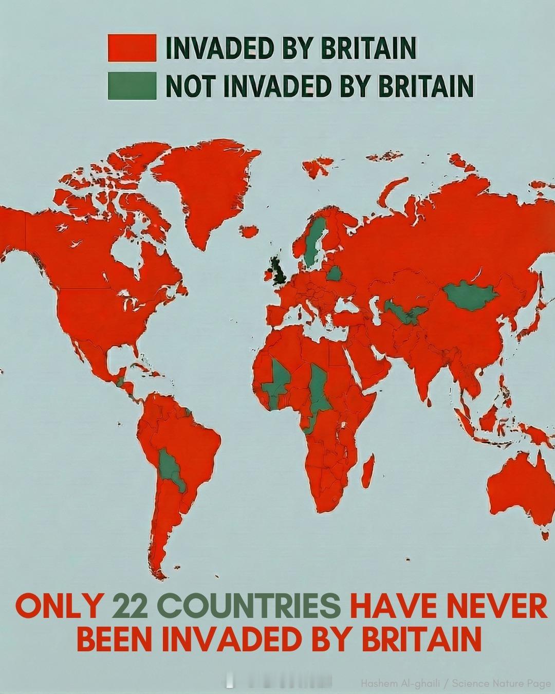 各国历史上是否被英国侵略过（还有22国幸免）。英国 世界历史 世界地理