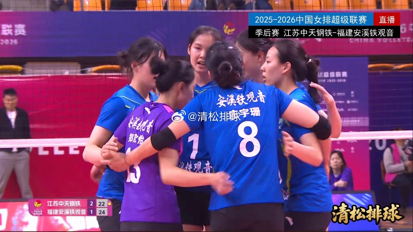 2025-2026中国女排超级联赛A级季后赛第20轮江苏中天钢铁vs福建安溪铁观