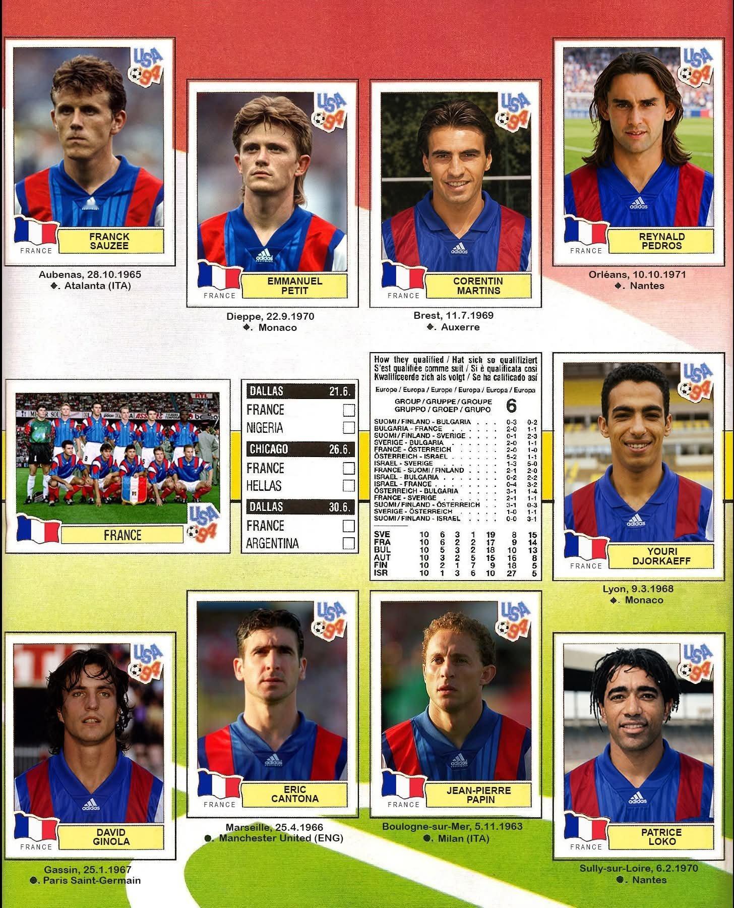 如果法国队打进了1994年世界杯。法国世界杯