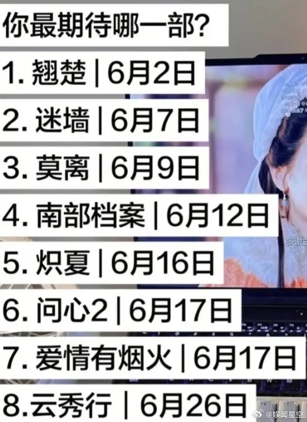平台6月排播！5月已经结束了，太子太女的剧真的逃档了，6月也有十几部要上，各大平