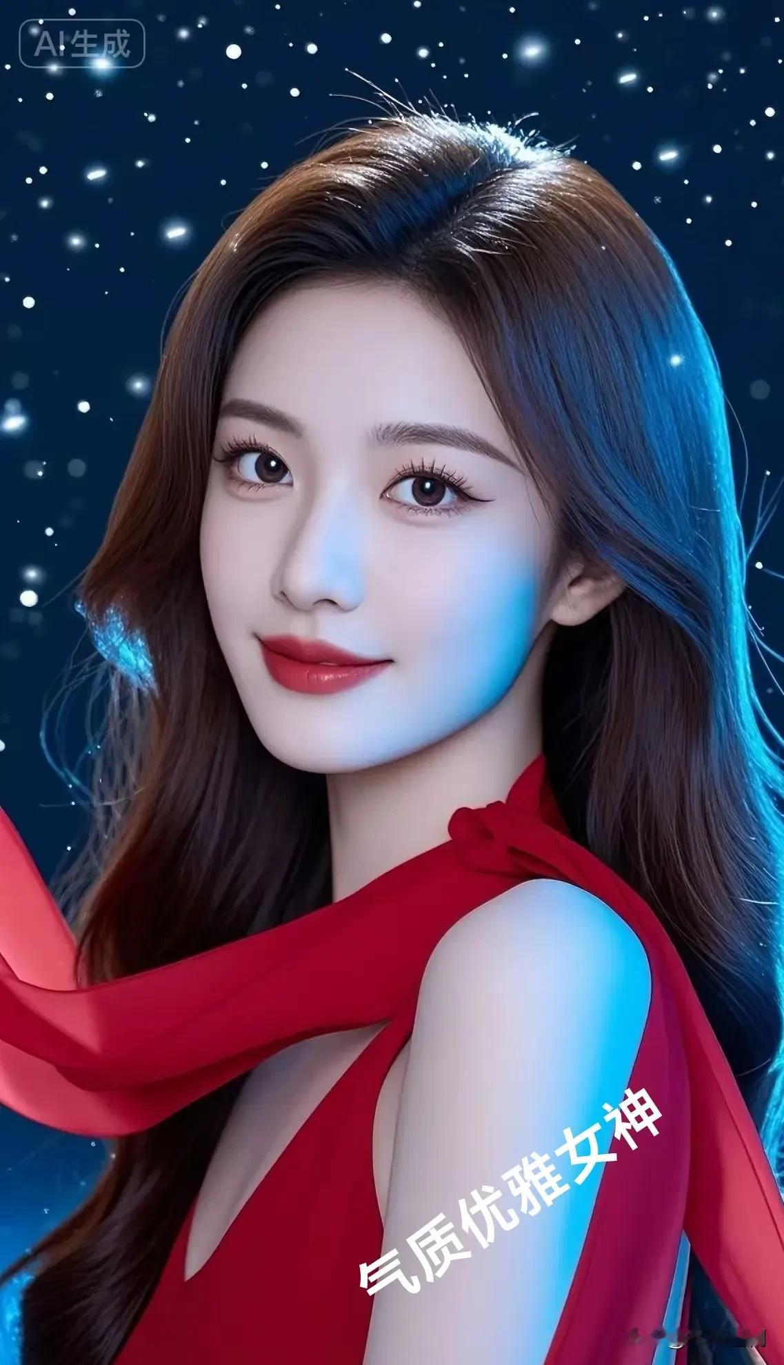 温柔可爱的女生你喜欢吗?
星河为幕，红裙似火，长发如瀑裹挟着优雅气息。她是暗夜中