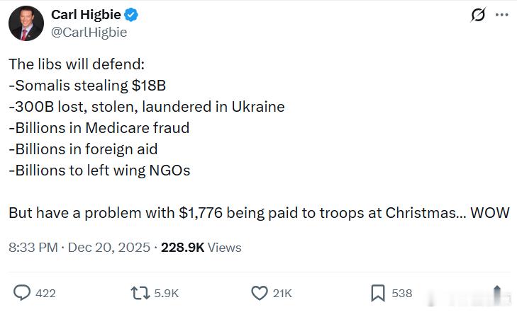 左派为以下事情辩护：• 索马里人偷走了180亿美元• 乌克兰丢失、被盗或铣钱的3