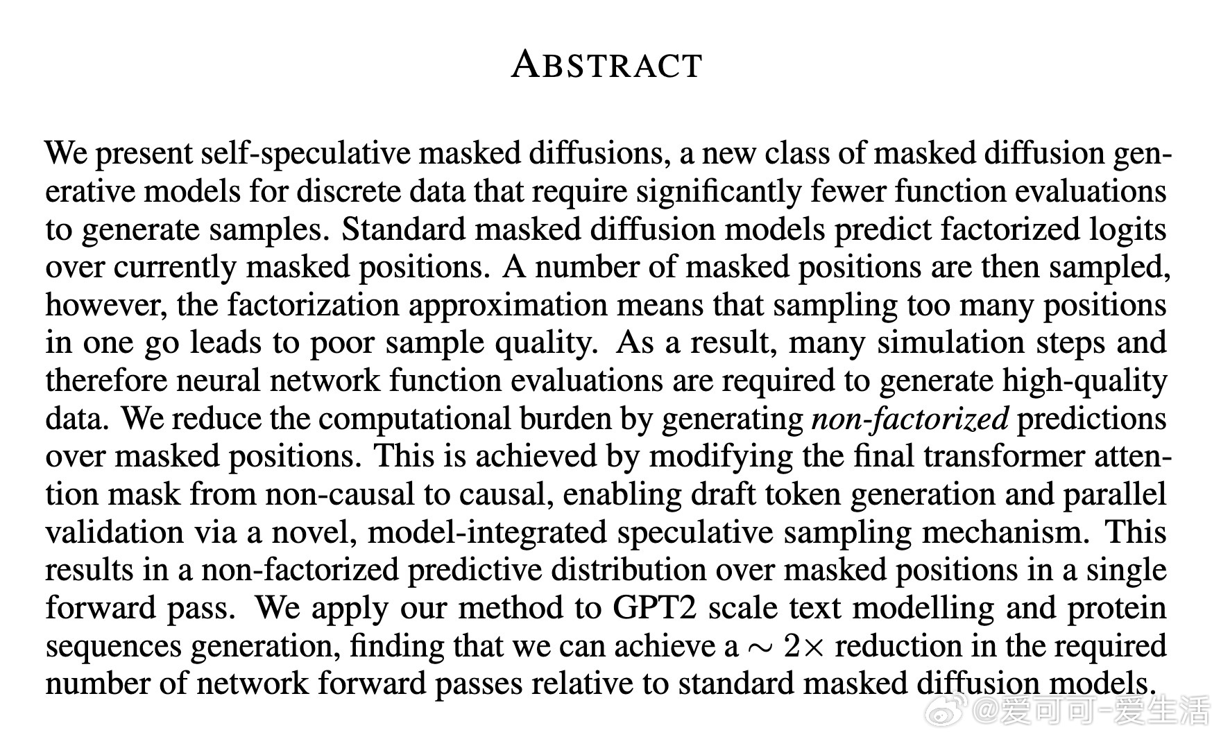 [LG]《Self-Speculative Masked Diffusions》