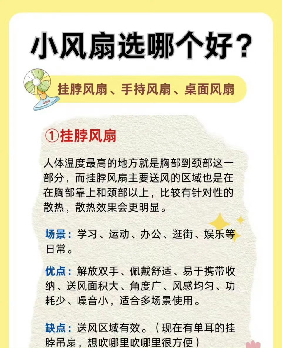 不止手持！随身风扇怎么选？挂脖，手持还是桌面？分析优缺点，根据场景选择！ 没想到