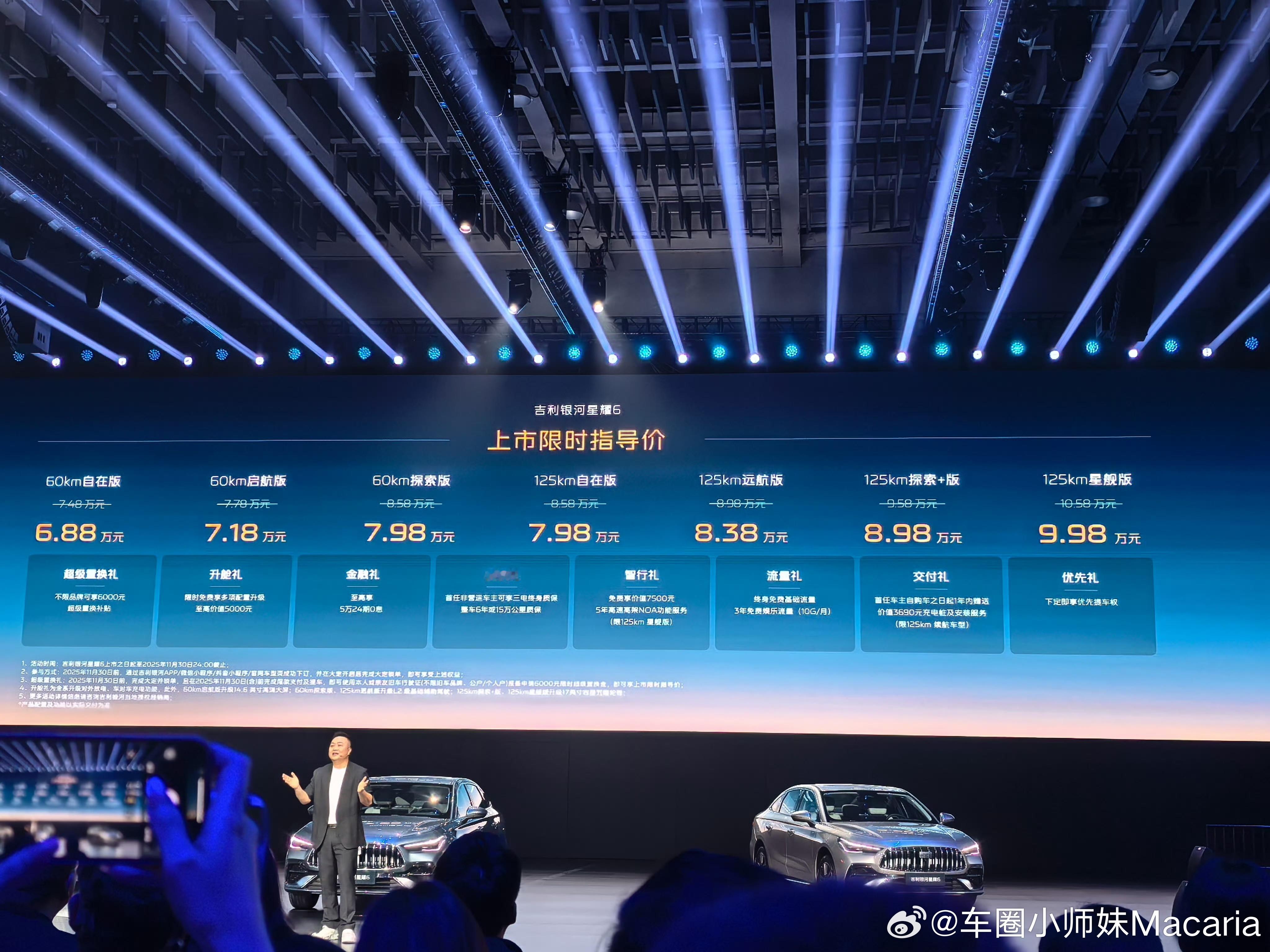 吉利银河星耀6限时指导价6.88万元起 我觉得6.88万买这个外观也挺好的[嘻嘻