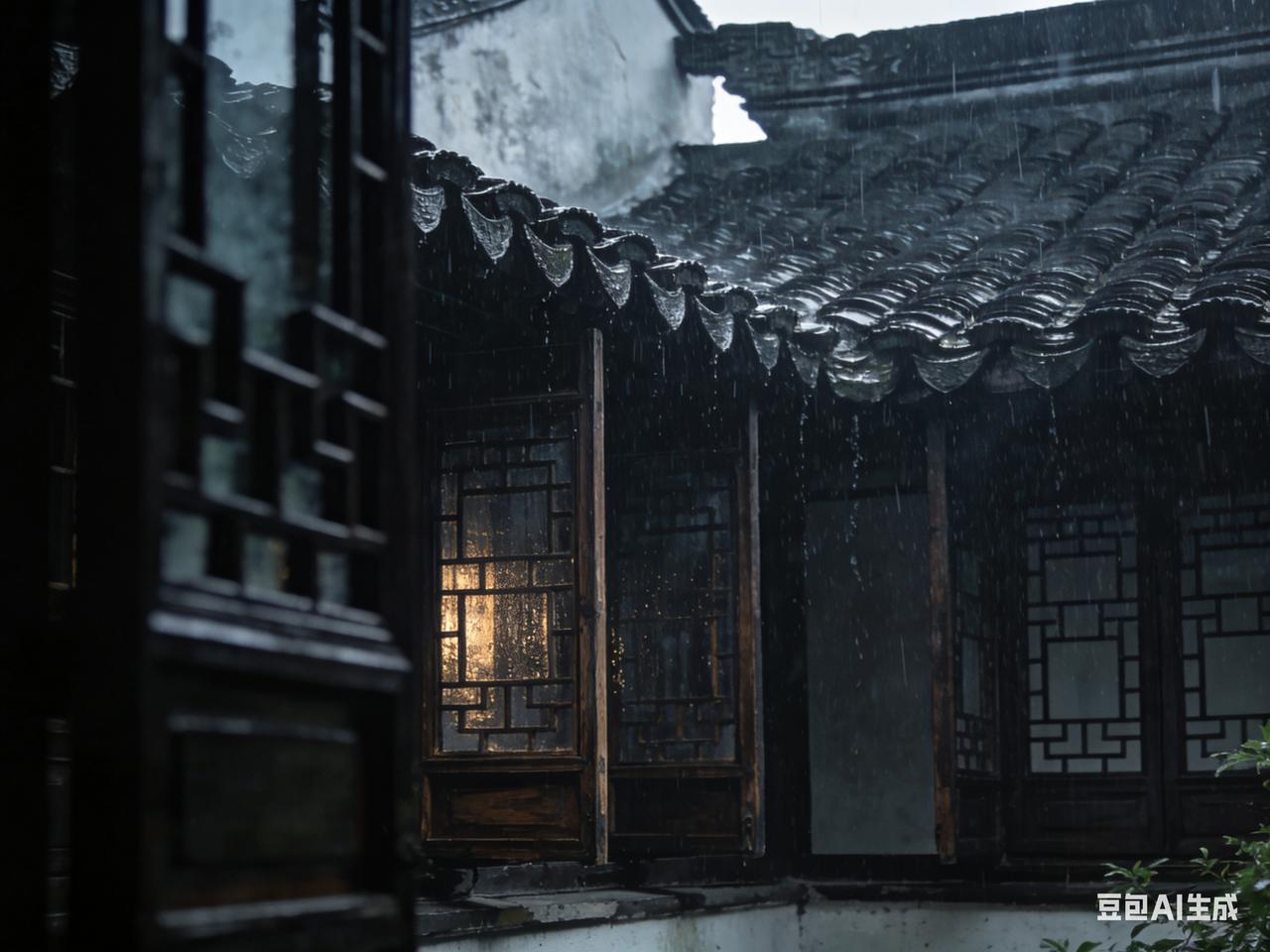 一句“细雨悠悠敲旧瓦”，瞬间把人拉回安静古朴的小院。雨丝轻落，声声慢，不吵不闹，