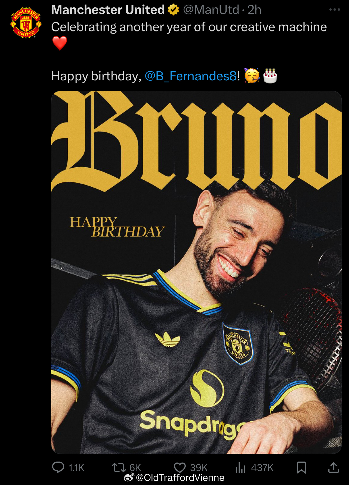 费尔南德斯 生日快乐转眼间来曼联好多年了赛季更迭，感觉球迷对于B费的感情也很复杂