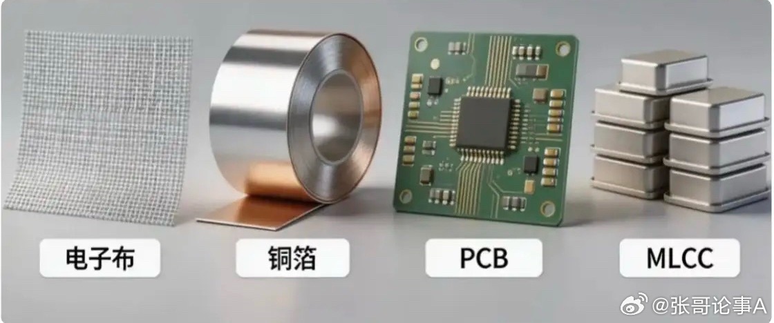 四样东西，绑一条船电子布，铜箔，PCB，MLCC 