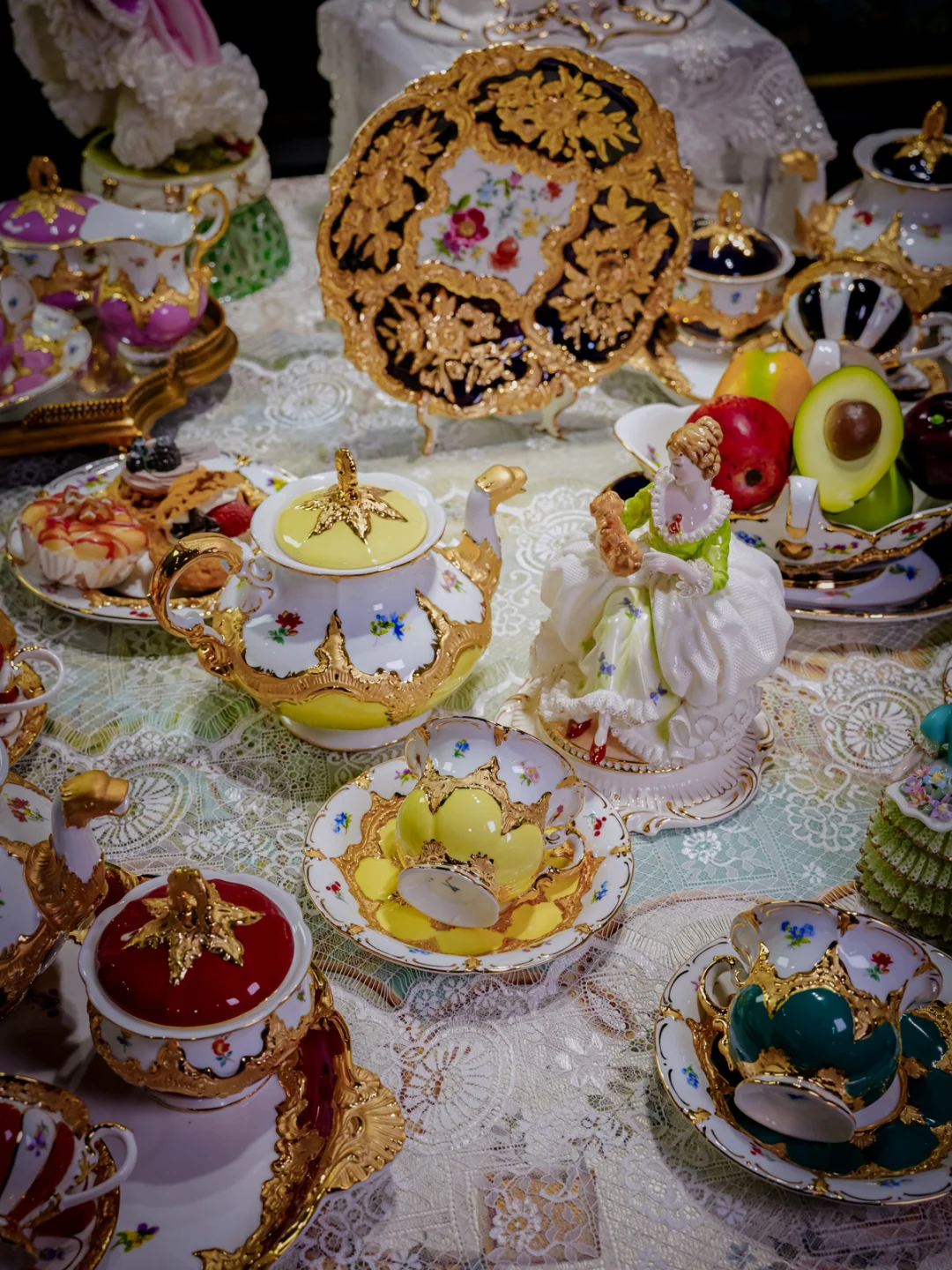 复古绿鎏金咖啡杯碟｜法式轻奢下午茶仪式感