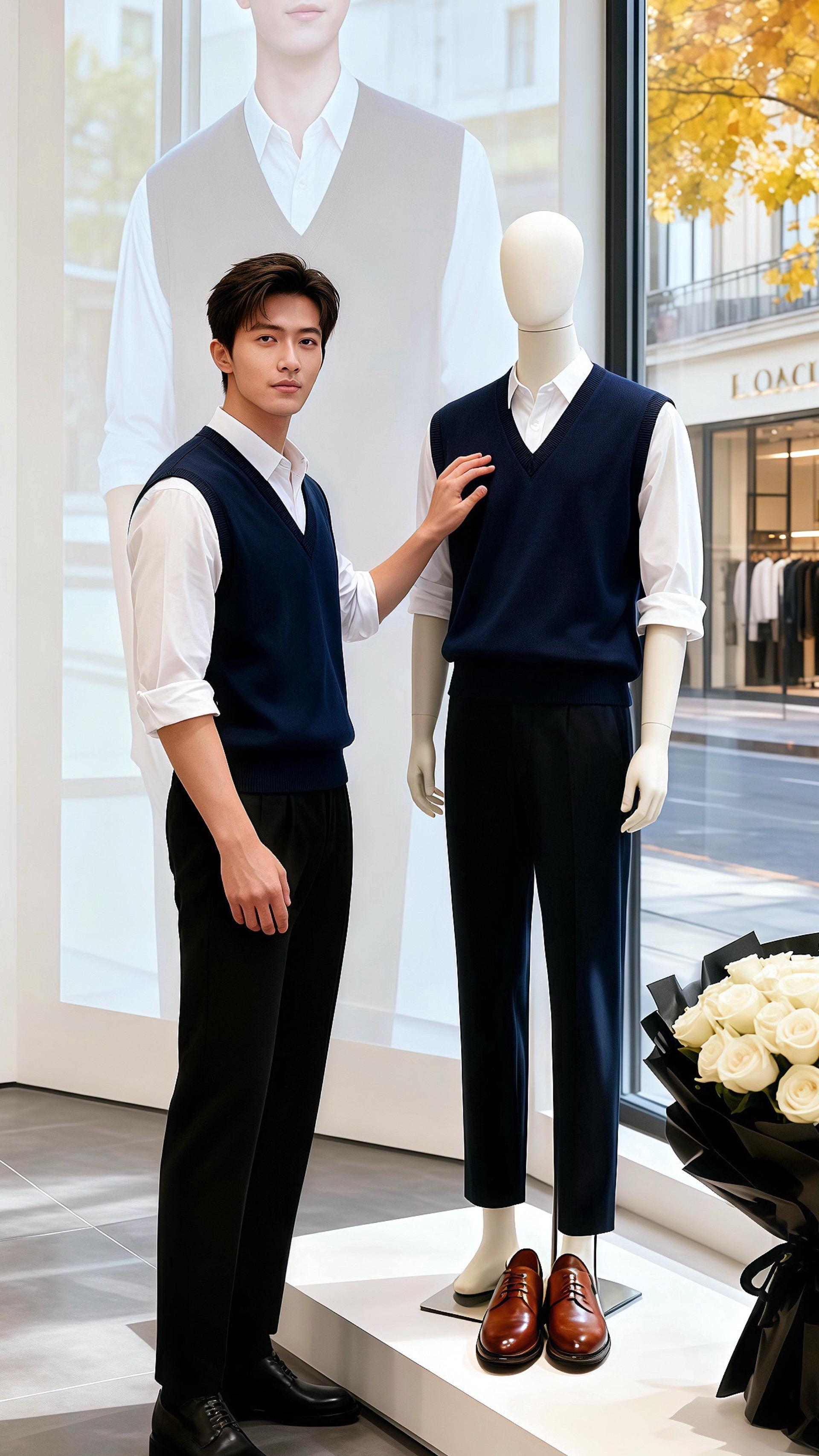 秋装本来可以从从容容游刃有余 男士穿搭 男士马甲 男神必备 帅气十足