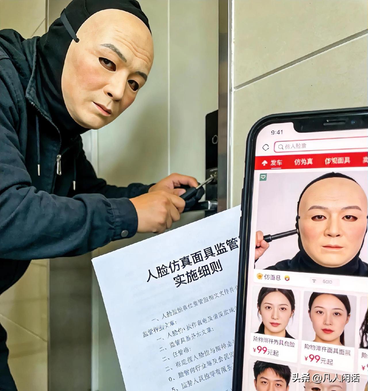 仿真面具犯罪：先划边界，再堵漏洞
 
江苏睢宁，嫌疑人吕某某戴高仿真人脸面具，技