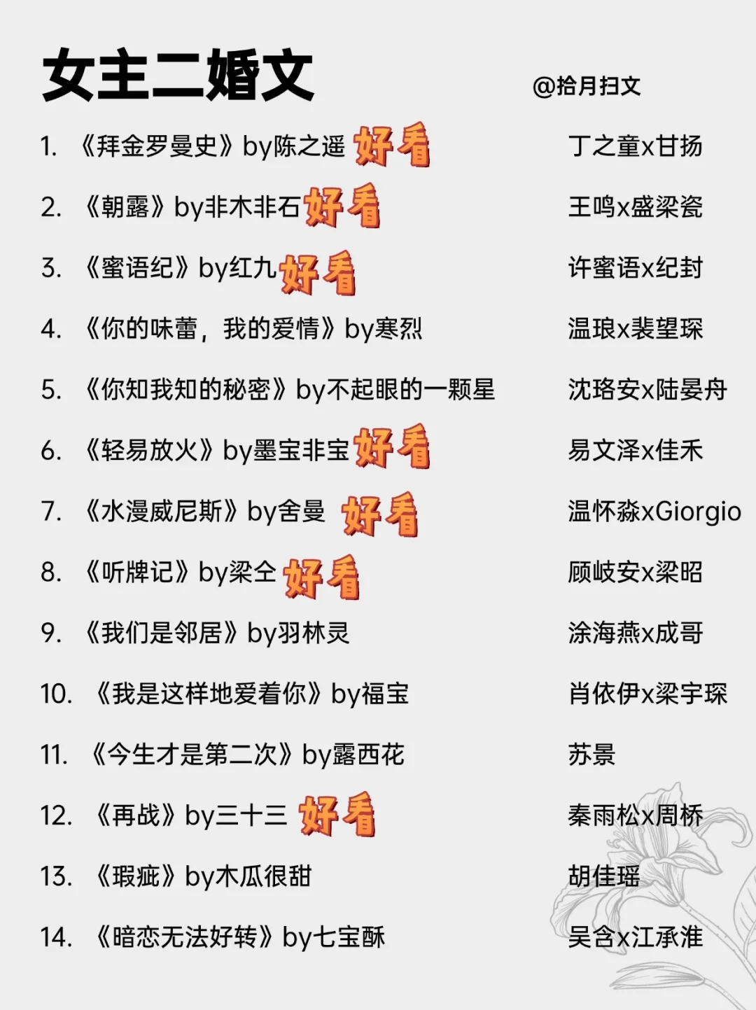 女主二婚文合集！拜拜就拜拜，等下一个乖乖