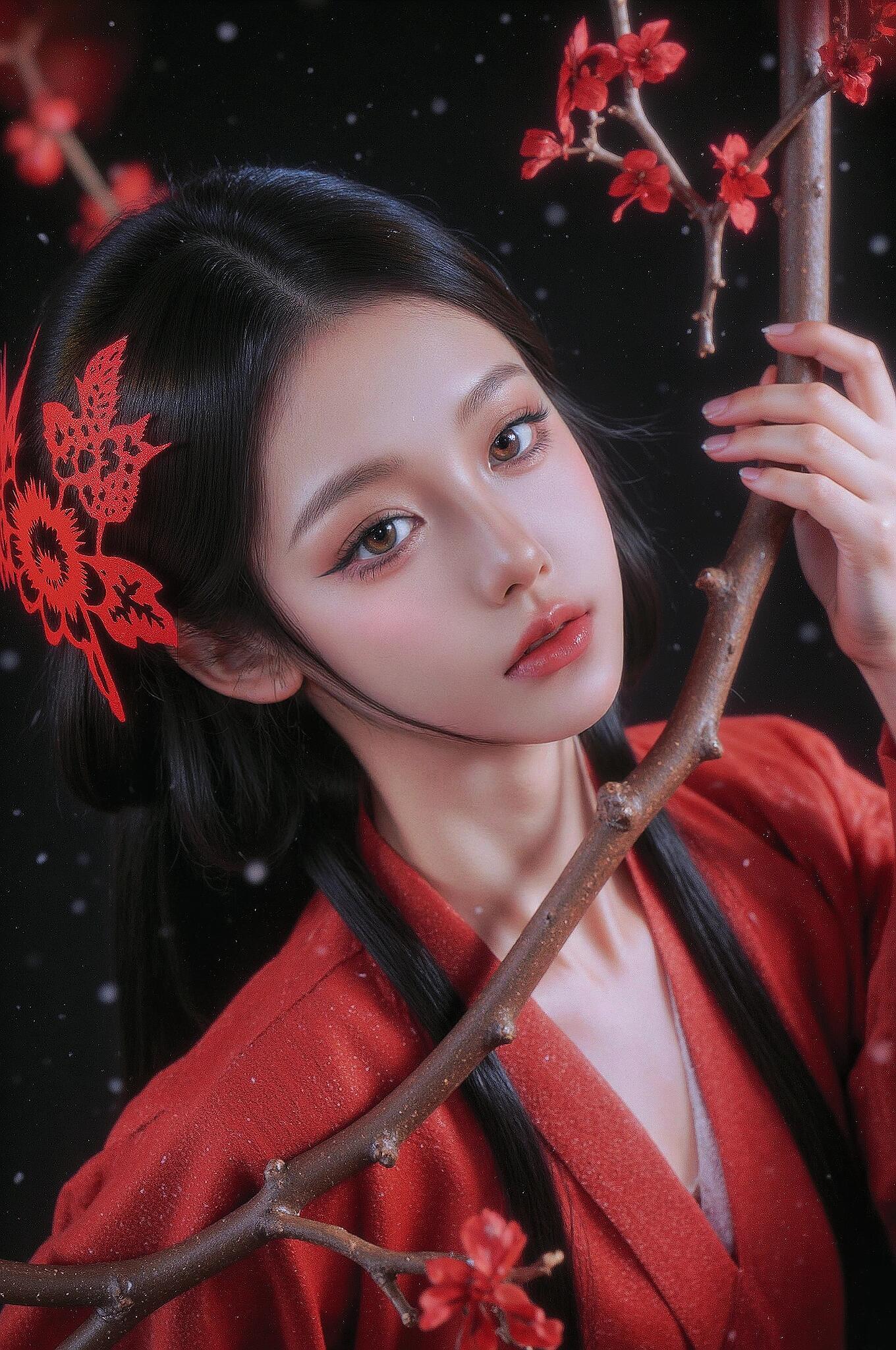 穿上传统服饰，仿佛从画中走出来的古典美人 