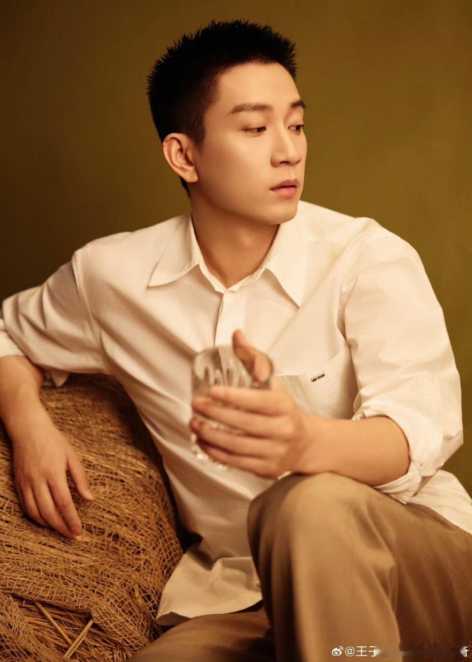 王子奇坐在草堆里就出片了王子奇坐草堆都能出大片太绝了，帅脸自带镜头感，松弛又有魅