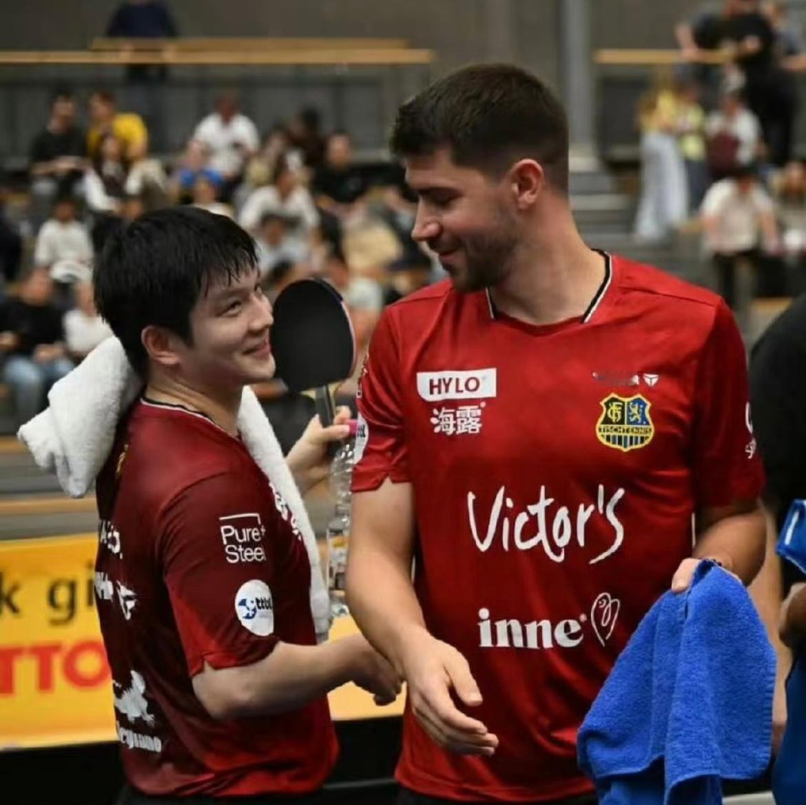 软萌氛围感拉满！樊振东温柔喊弗朗西斯卡邀约训练，跨国队友情太好嗑德甲乒乓球联赛征