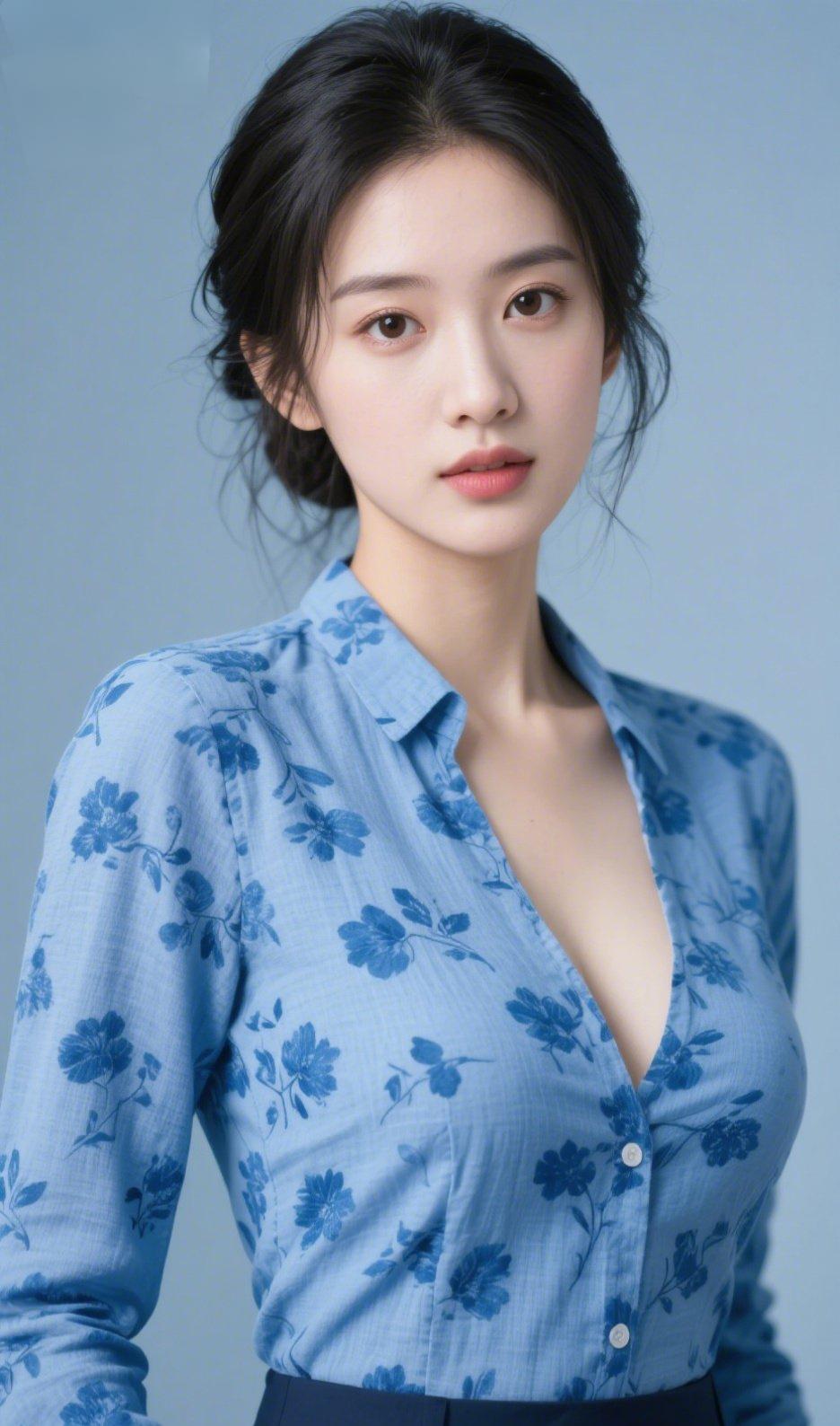 一半是干练知性的蓝调诗意，一半是春日樱花的浪漫绮梦。
在通勤的利落与花海的温柔间