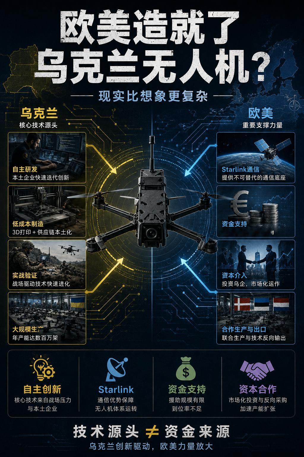 乌克兰无人机技术进步如此之快，欧美起到了什么作用？Claude对此解答：这个问题