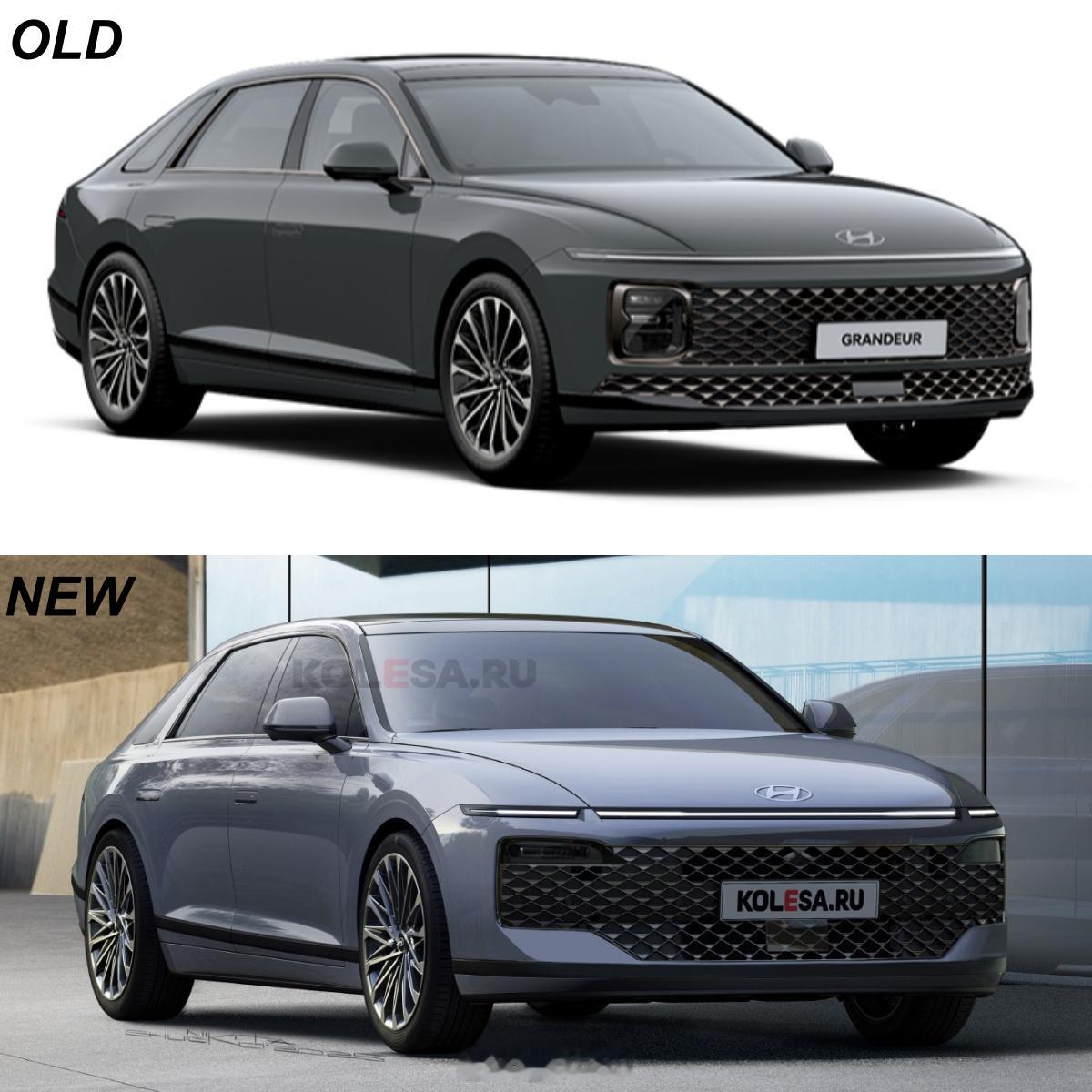 新老现代雅尊Grandeur对比 现款 & 新款（渲染图）现代雅尊Grandeu