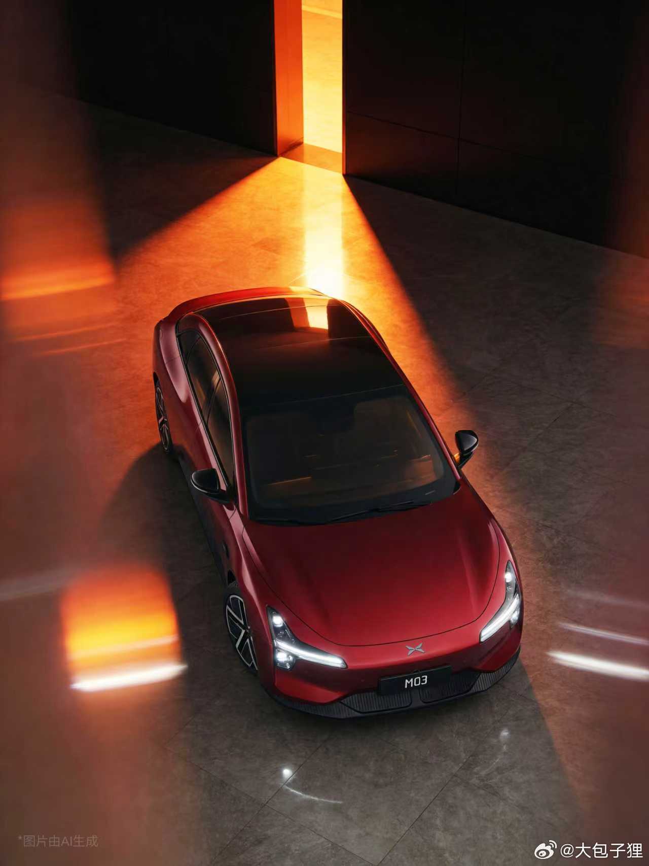 小鹏MONA的车厘子红来了，今年过年颜色可真到位，不过看到这个颜色我总觉得有点眼