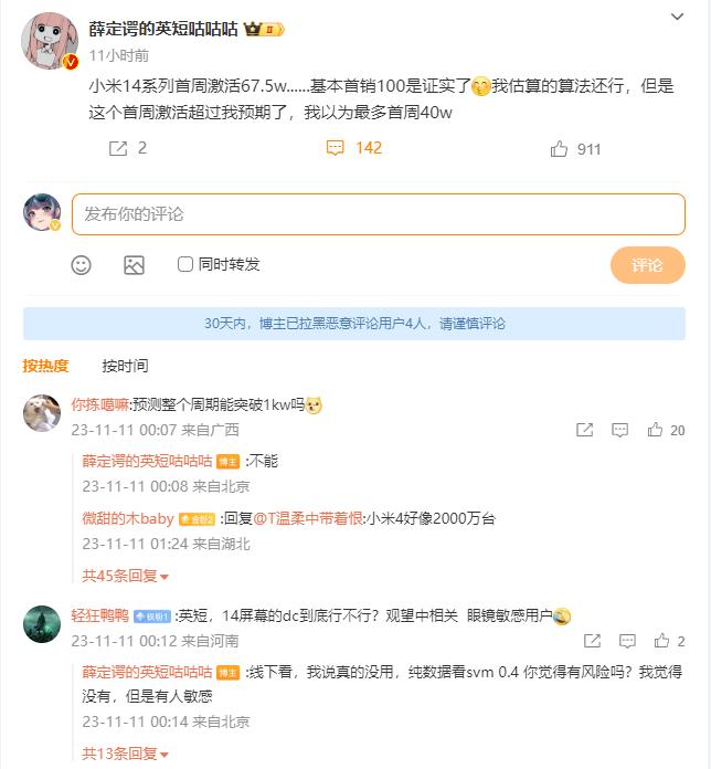 还在争论小米14系列首销有没有破百万，现在第三方机构统计数据出来了。

小米14