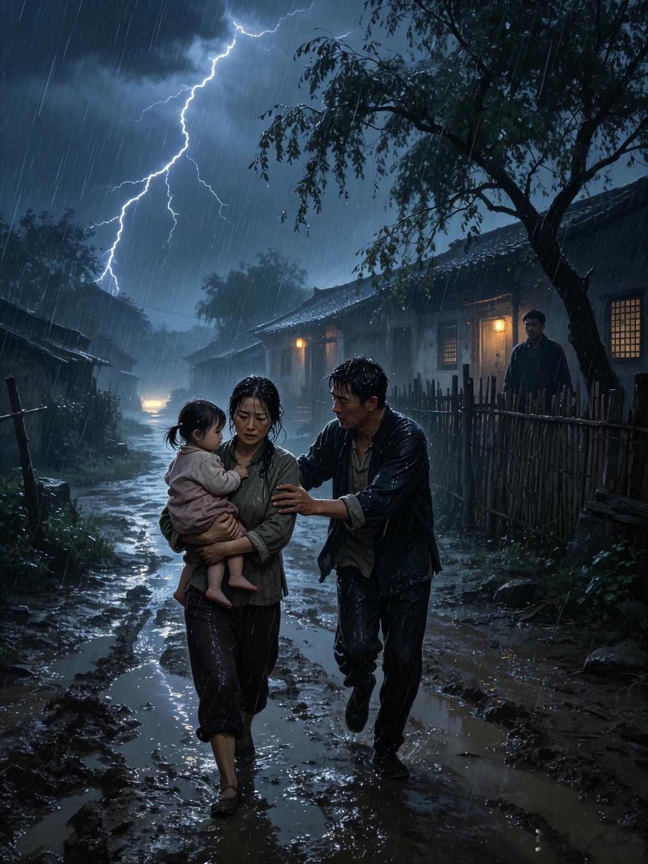 包大常年在外务工，家中只留妻子何氏与幼女。隔壁住着丧妻的赵常，孤身一人。

包大