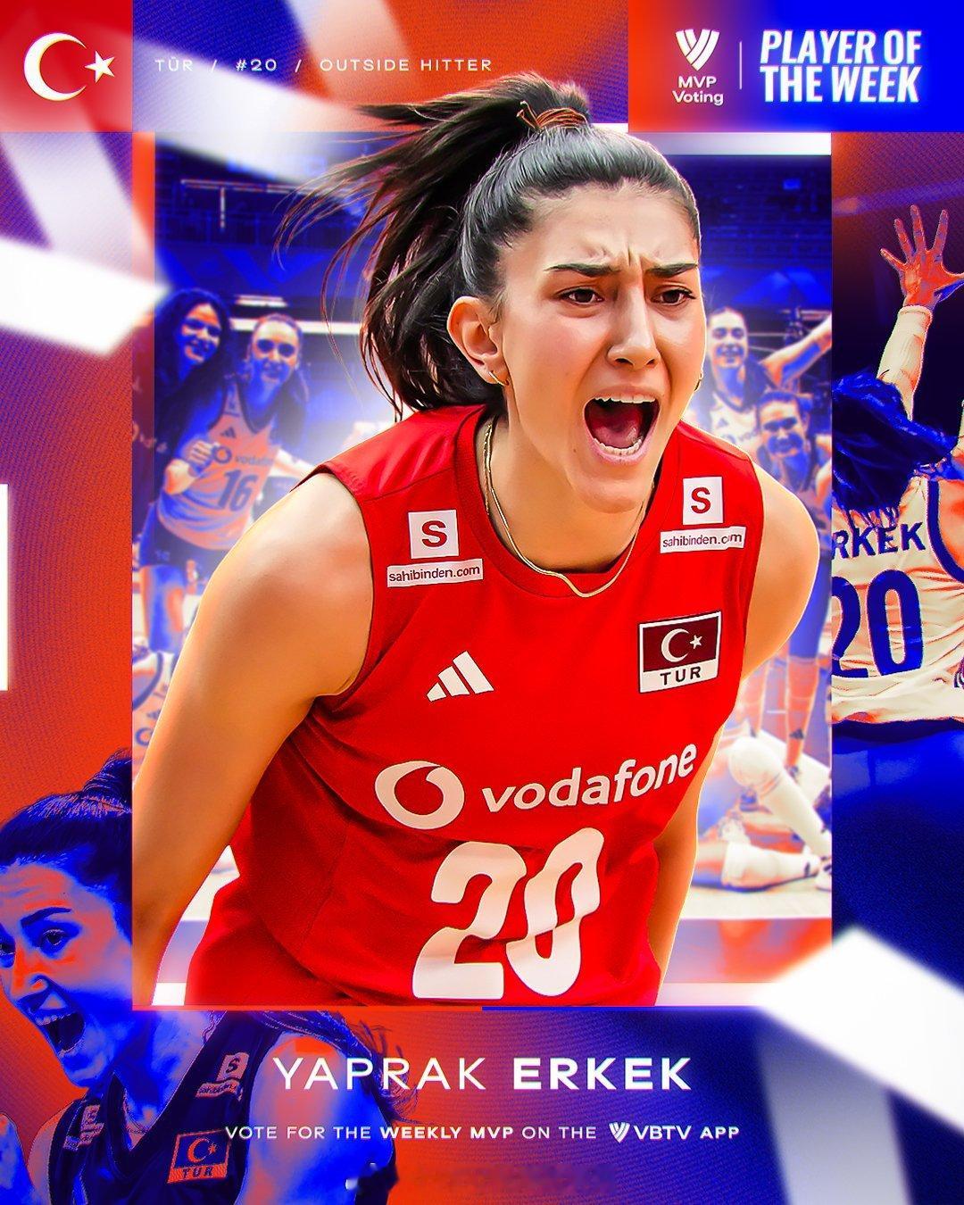 👑 国家联赛第一周 MVP🇹🇷 亚普拉克·埃尔克克🌐 世界排联官方公布。