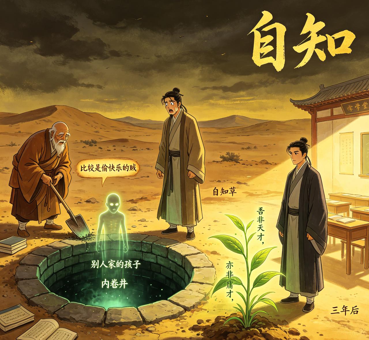 江湖怪谈•荒诞志125

内卷井·贰：西域有井，投石可见“别人家的孩子”。书生见