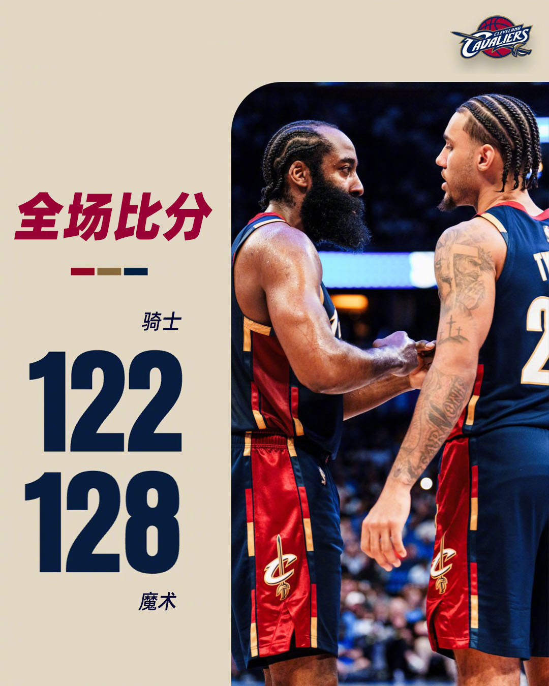 骑士vs魔术骑士克利夫兰骑士nba 尽力局，惜败。 