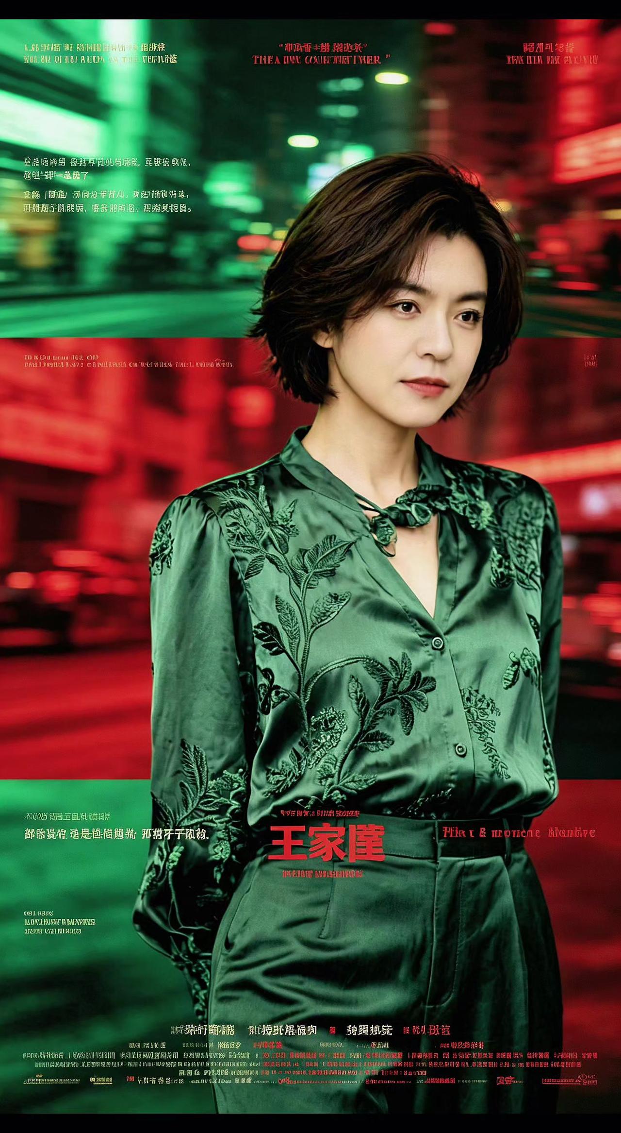 🌃霓虹织成的网，困住谁的故事？
墨绿色丝绒像凝固的夜，眼神却在燃烧🔥
王家卫
