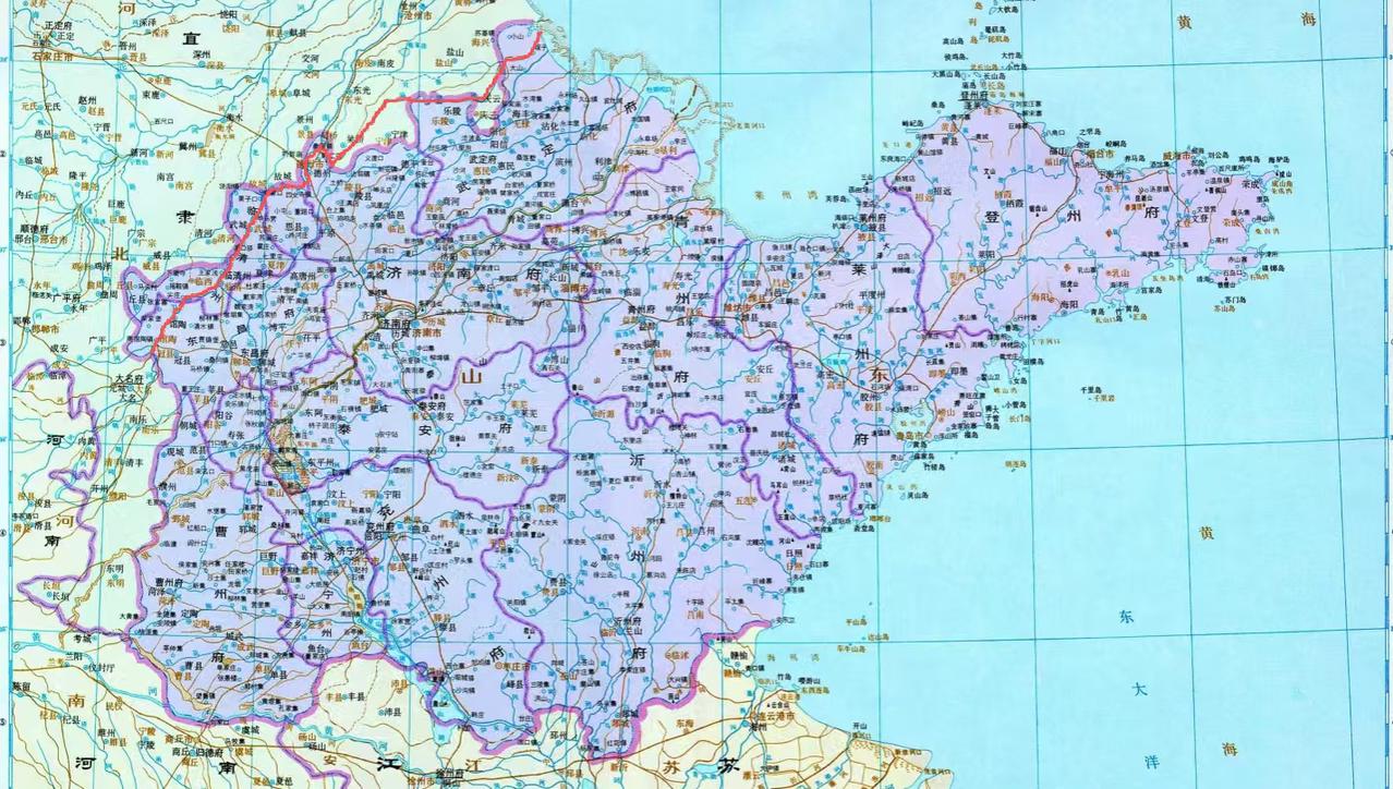 冀鲁省界百年变迁：从犬牙交错到以河为界，山东疆域显著收缩
        清末直